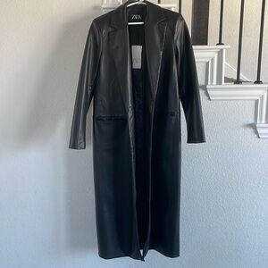 ZARA faux leather coat